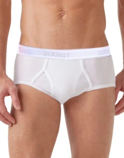 2xist Men's 3-Pack Essential Core Fly-Front Brief 020039 -Wacoal Shop 020039 WHITE