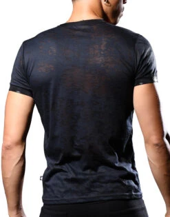 Andrew Christian Carbon Burnout V-Neck Tee 10372 -Wacoal Shop 10372Shirt05
