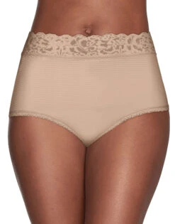 Vanity Fair Flattering Lace Brief Panty 13281 -Wacoal Shop 13281 RoseBeige 3071 1Front 3x4 1