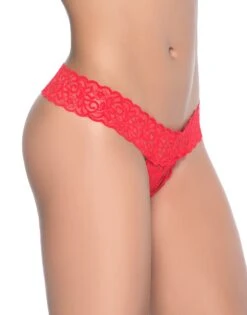 Mapale Lace Essentials Crotchless Thong 99 -Wacoal Shop 99 Peekaboo Red Front 1 f58d4175 cc8e 4dc2 ade3 43b2fd28a667