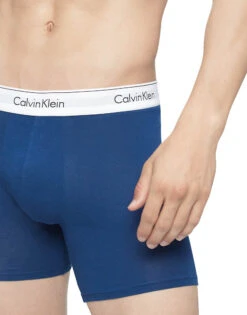 Calvin Klein Modern Cotton Stretch Boxer Brief 3-Pack NB2381 -Wacoal Shop CKM NB2381 LAKECRESTBLUE GREYHEATHER TAPESTRYTEAL B 3