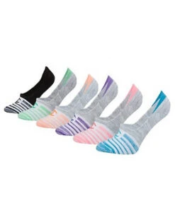 Champion Womens Performance Invisible Liner Socks 6-Pack CH304 -Wacoal Shop Champion CH304 GreyHeatherWhite