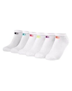 Champion Womens Performance Low-Cut Socks 6-Pack CH615 -Wacoal Shop Champion CH615 White Assorted FLAT