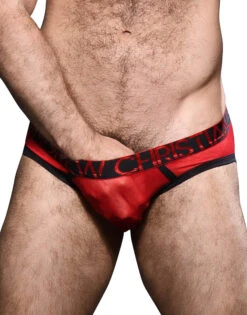 Andrew Christian Scarlet Mesh Brief W/ Almost Naked 92315
