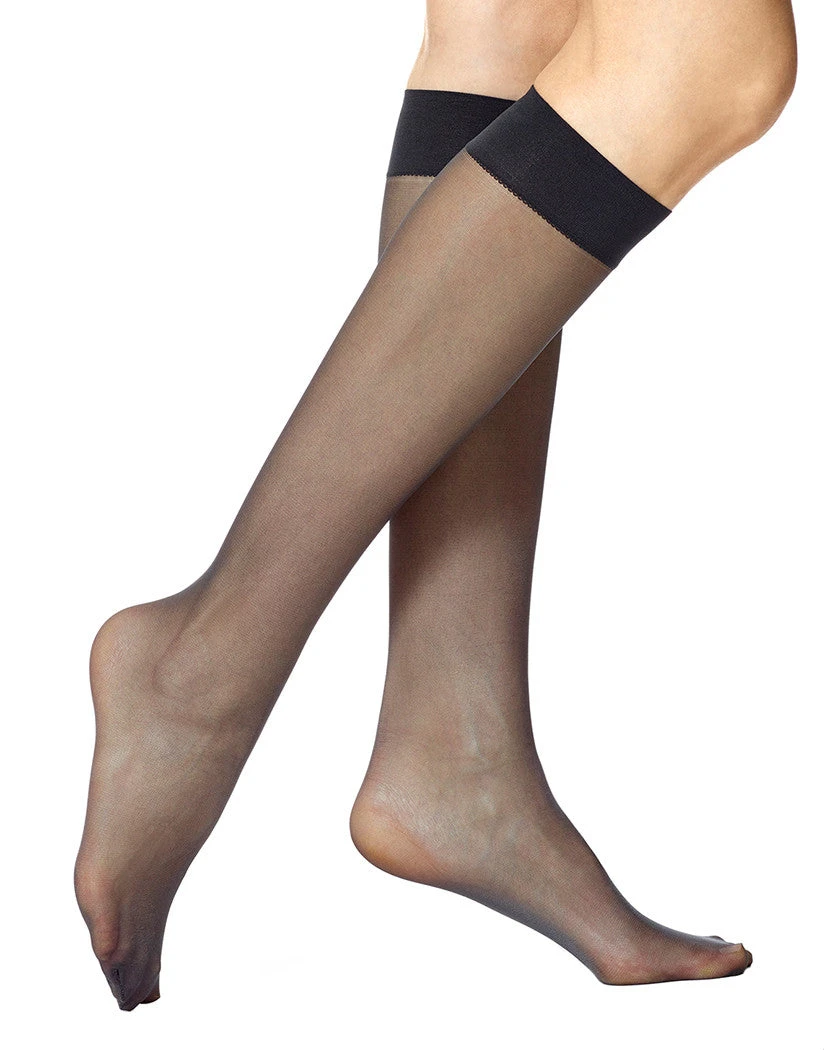 HUE Sheer Knee Hi 2 Pair Pack Hosiery 3 HUE Sheer Knee Hi 2 Pair Pack Hosiery