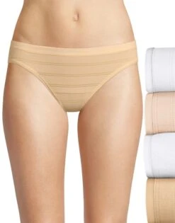 Hanes Ultimate Comfort Flex Fit Bikini 4-Pack 42CFF4 -Wacoal Shop Hanes Women 42CFF4 WhiteLight Buff B