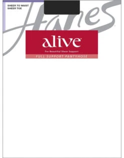 Hanes Women Alive Full Support Sheer To Waist Pantyhose 811 -Wacoal Shop HanesWomen 811 Jet FLAT