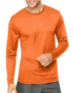 Hanes Men Cool Dri Performance Long-Sleeve T-Shirt 482L 23 Hanes Men Cool Dri Performance Long-Sleeve T-Shirt 482L -Wacoal Shop Hanes 482L Safety Orange T