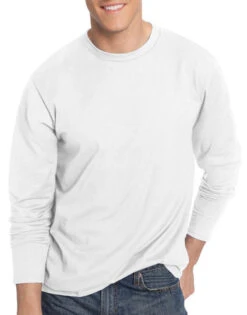 Hanes Men TAGLESS Nano-T Long-Sleeve Tee- Large Sizes 498L -Wacoal Shop Hanes 498L White T 3a184c7e cd9b 4109 a45e e569cc52de45