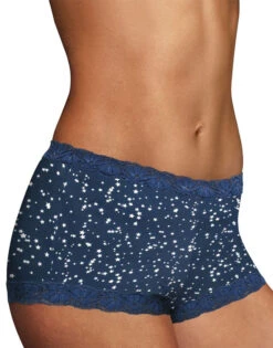 Maidenform Microfiber And Lace Boyshort 40760 -Wacoal Shop Maidenform 40760 Shining Star Print Navy B