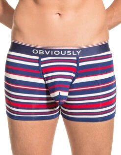 Obviously Men's PrimeMan 3 Inch Boxer Brief A00 27 Obviously Men's PrimeMan 3 Inch Boxer Brief A00 -Wacoal Shop Obviously A00 Red Navy White 1J B 1