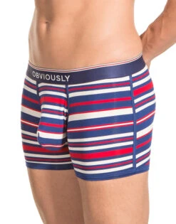 Obviously Men's PrimeMan 3 Inch Boxer Brief A00 30 Obviously Men's PrimeMan 3 Inch Boxer Brief A00 -Wacoal Shop Obviously A00 Red Navy White 1J B 2