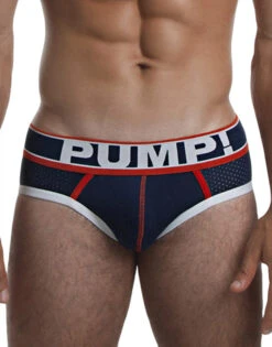 PUMP! Men's Big League Low Rise Cotton Mesh Brief Navy Blue 12033