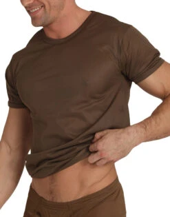 Players Tricot Nylon Crew T-Shirt NTS1 -Wacoal Shop Players NTS1 Brown T 1