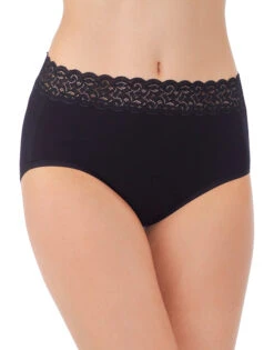 Vanity Fair Flattering Lace Cotton Brief 13396 16 Vanity Fair Flattering Lace Cotton Brief 13396 -Wacoal Shop Vanity Fair 13396 Midnight Black B 1