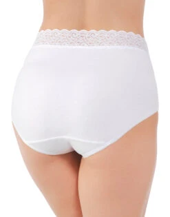 Vanity Fair Flattering Lace Cotton Brief 13396 13 Vanity Fair Flattering Lace Cotton Brief 13396 -Wacoal Shop Vanity Fair 13396 Star White back 0949 B 2